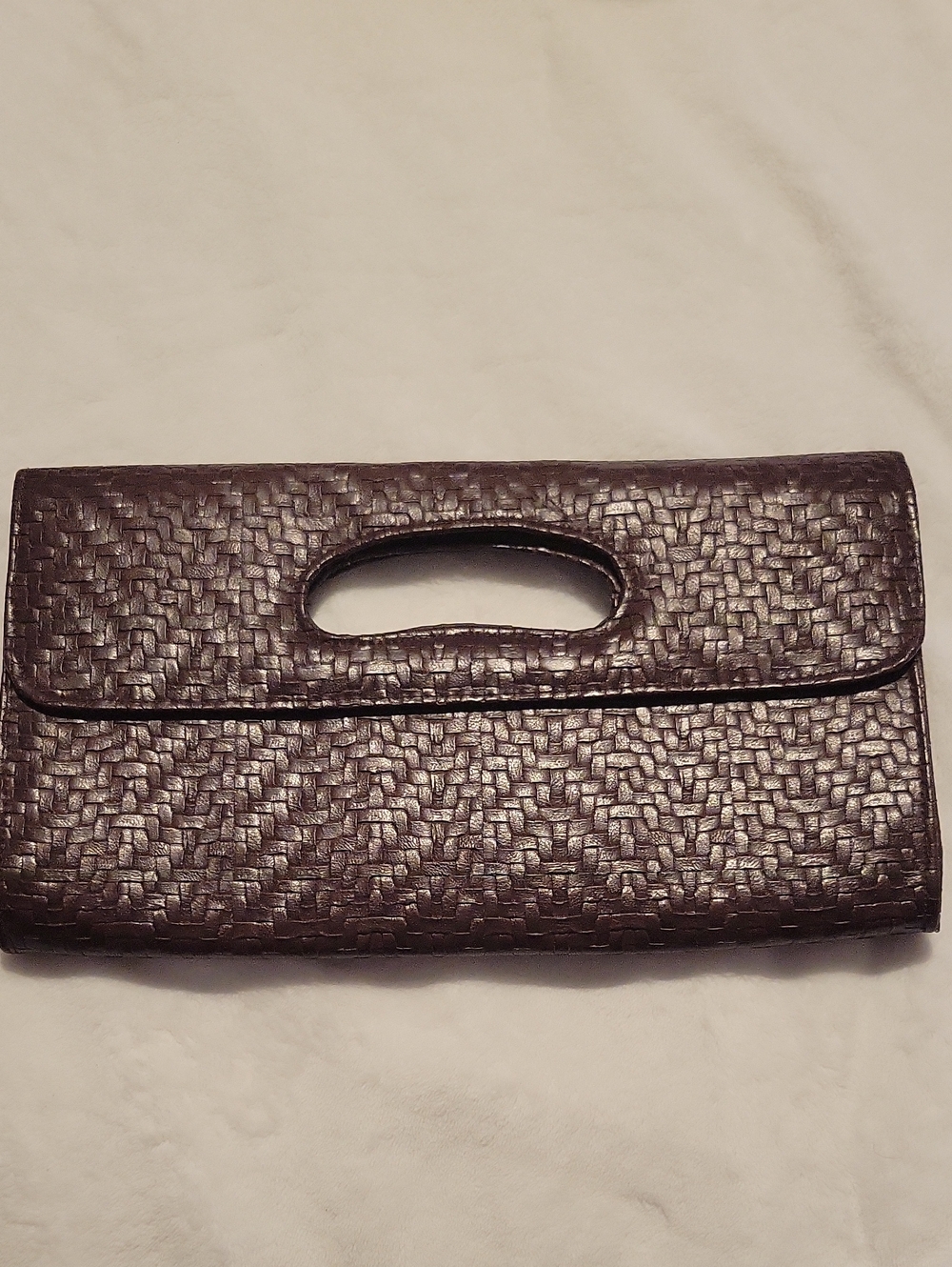 Giannini Chocolate Brown Woven Evening Clutch Y2K 2000s Style